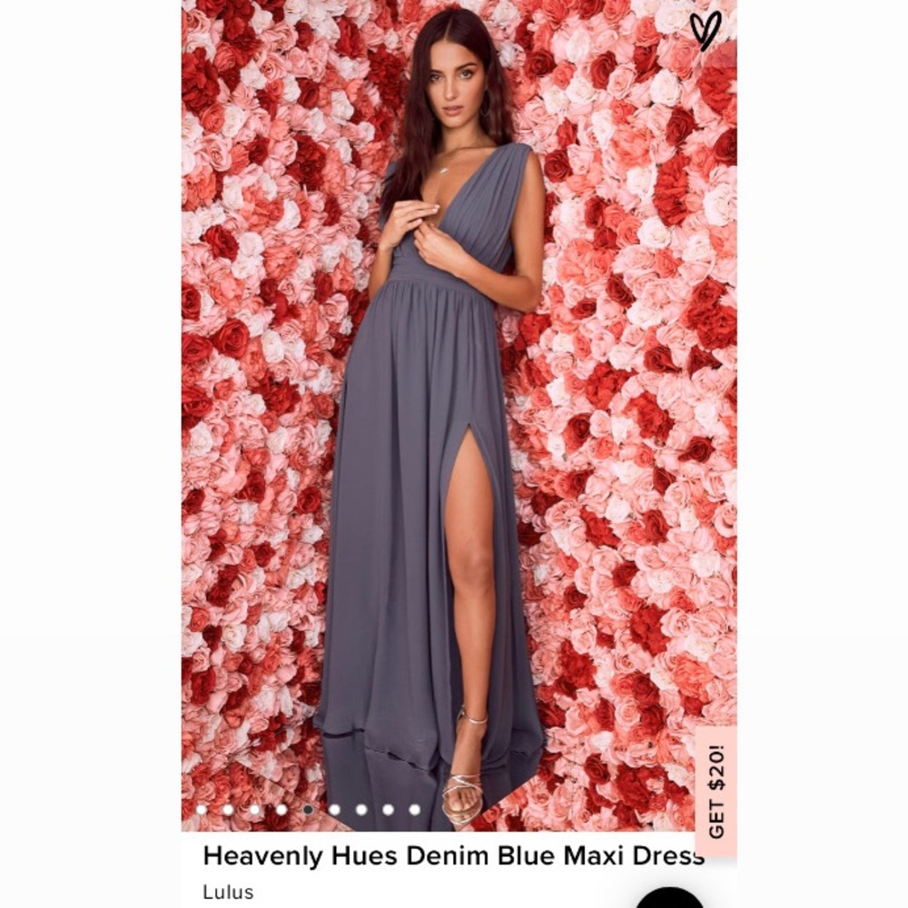 Lulus Heavenly Hues Denim Blue Maxi Dress